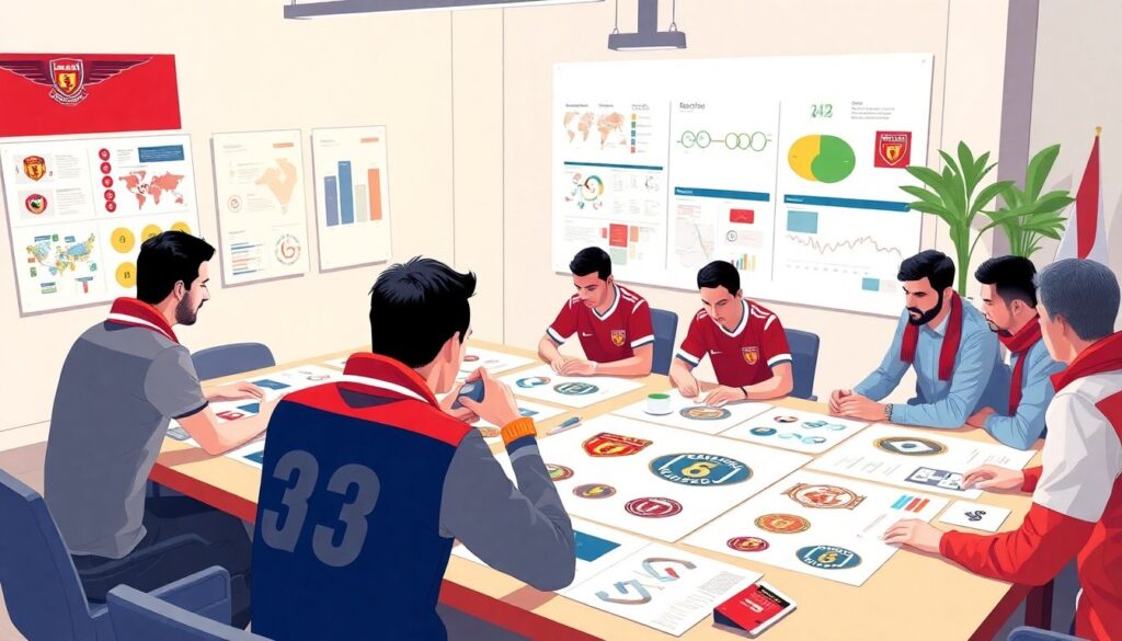 История клубного бренда: эмблема, цвета и символика - иллюстрация